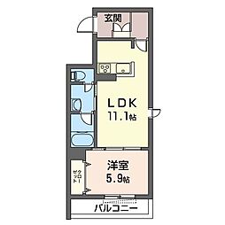 ベレオ・セルフィーユ 1LDKの間取図画像
