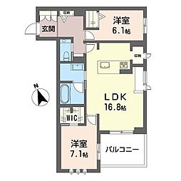 RICHESSENOIR下北沢 2LDKの間取図画像
