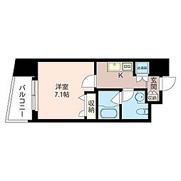 マストライフ中野坂上ANNEX 1Kの間取図画像