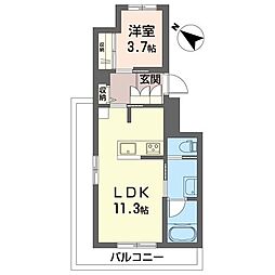 ノルドK 1LDKの間取図画像