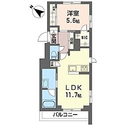 ノルドK 1LDKの間取図画像