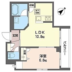 レジアヒル東中野 1LDKの間取図画像