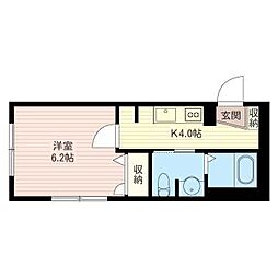 アークヴィラ 1Kの間取図画像