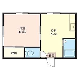 ドミール清水台 1DKの間取図画像