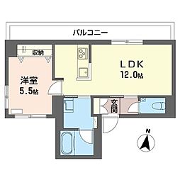 STパークハイツ 1LDKの間取図画像