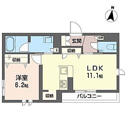 STパークハイツ 1LDKの間取図画像