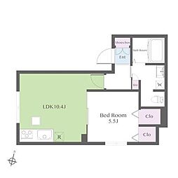 目黒東光ハウス 1LDKの間取図画像