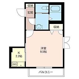 リオブランカ 1Kの間取図画像