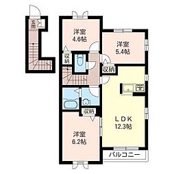 アルカディアC棟 3LDKの間取図画像