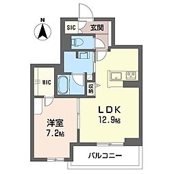 ガーデン鵠 1LDKの間取図画像
