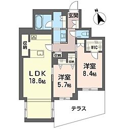 サウザンド ドリーム ハウス 2LDKの間取図画像