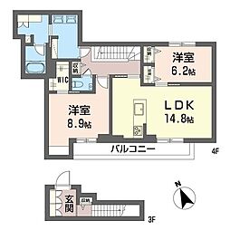 サウザンド ドリーム ハウス 2LDKの間取図画像