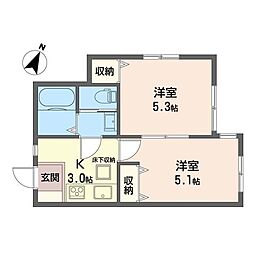 メルヴェイユ 2Kの間取図画像