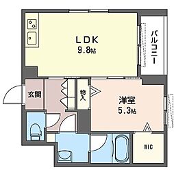 MaMaison 1LDKの間取図画像