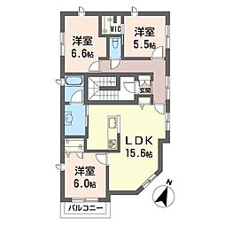 novelstage 3LDKの間取図画像