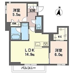 トルシーヌ下落合 2LDKの間取図画像