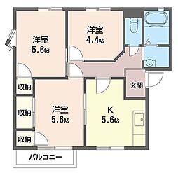 ファミールK1 3Kの間取図画像