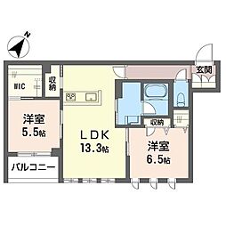 シャーメゾン坂の台 II 2LDKの間取図画像