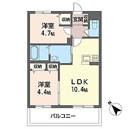 ル・コンセルト 2LDKの間取図画像