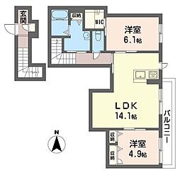 ウィーヴスクエア21 2LDKの間取図画像