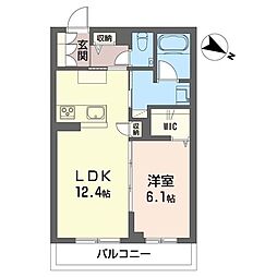 パークメゾン宮町 サウス 1LDKの間取図画像