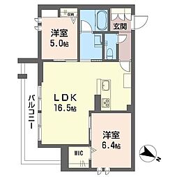パークメゾン宮町 サウス 2LDKの間取図画像