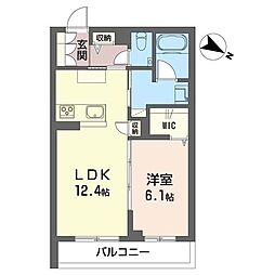 パークメゾン宮町 サウス 1LDKの間取図画像