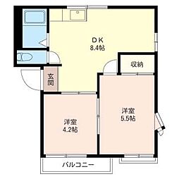 アネックス和光 2DKの間取図画像