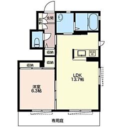センプリス 1LDKの間取図画像