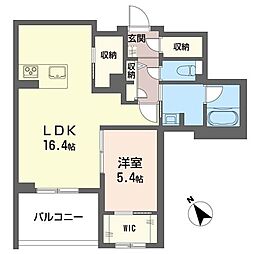ザ ハレイア 1LDKの間取図画像