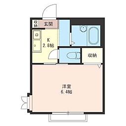 シャーメゾンローゼ 1Kの間取図画像