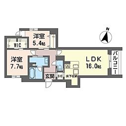 ウエストキャニオン妙蓮寺 2LDKの間取図画像