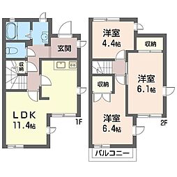 アクティブFOUR 3LDKの間取図画像