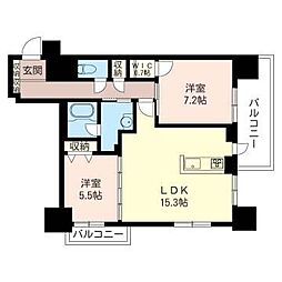 マストライフ南4条 2LDKの間取図画像