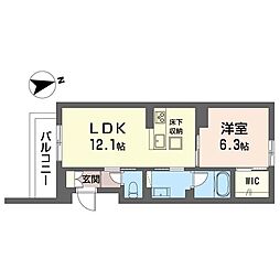 カ・ピリナ柏 1LDKの間取図画像