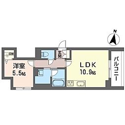 メゾンリッチ 1LDKの間取図画像
