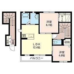 パーチェTSB 2LDKの間取図画像
