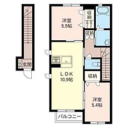 ヴィラ・シャルマン 2LDKの間取図画像