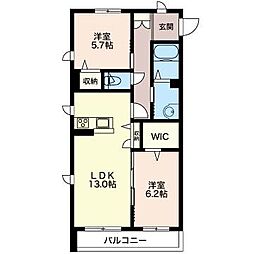 ベルクルー2 2LDKの間取図画像