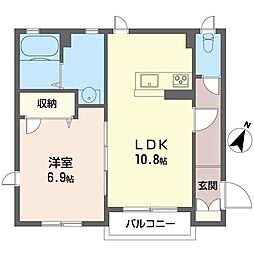 ウェル・クオーレ 1LDKの間取図画像