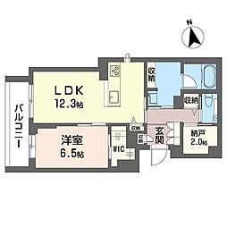 アルバハウス 3階1LDKの間取り