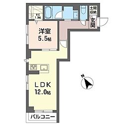 エクセレント武蔵浦和リュクス 1LDKの間取図画像
