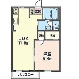 セピアヴィラ 1LDKの間取図画像