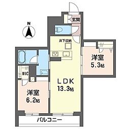 クリスフォート 2LDKの間取図画像