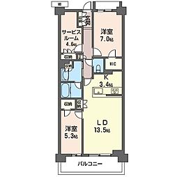 グランドメゾン元住吉ノーステラス 2SLDKの間取図画像