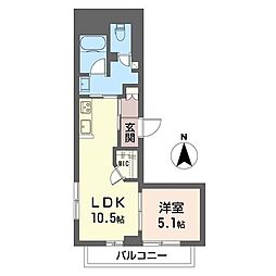 montoak 1LDKの間取図画像