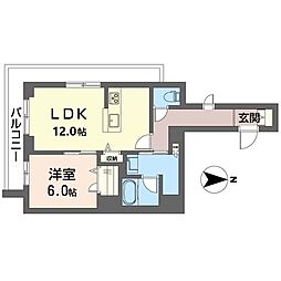グラン ノアール 1LDKの間取図画像