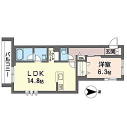 グラン ノアール 1LDKの間取図画像