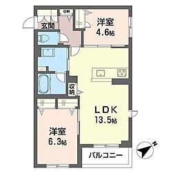 GreenScent 2LDKの間取図画像