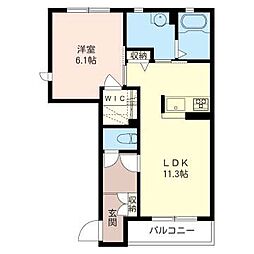 GARDENSTAGE冬青 1LDKの間取図画像